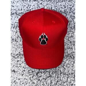 New Mexico Lobos Red Oak Hat NCAA Red Paw Logo Vintage Deadstock
